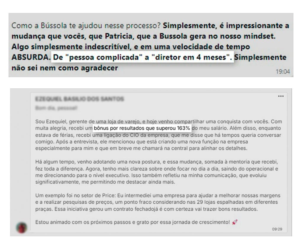 Depoimento de aluno da Bússola Executiva